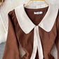 Sweet Corduroy Long Sleeve Dress Fashion Dress  10853