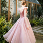 Pink/Red Cute A-line Long Prom Dress Evening Dress Graduation Party Dress 8646