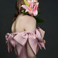 Unique Design Pink Bow Satin Long Prom Dress Princess Dress  10585