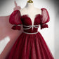 Shiny tulle sequins long prom dress A line evening gown  10380