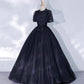Black tulle lace long ball gown dress formal gown  10061