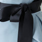 New blue high split prom dress long strapless backless  8642