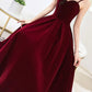 Burgundy velvet short prom dress homecoming dress  8654