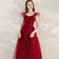 Red tulle short A line prom dress cocktail dress  10399