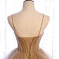 Cute tulle long A line prom dress A line evening gown  10010