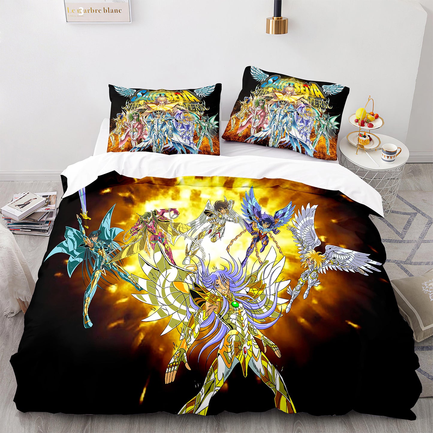 Parure de lit avec housse de couette et taies d'oreiller pour adolescents et adultes, taille King size, SDS3002