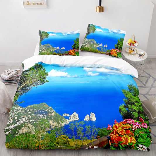 Parure de lit avec housse de couette et taies d'oreiller pour adolescents et adultes, taille King size, HJ3002