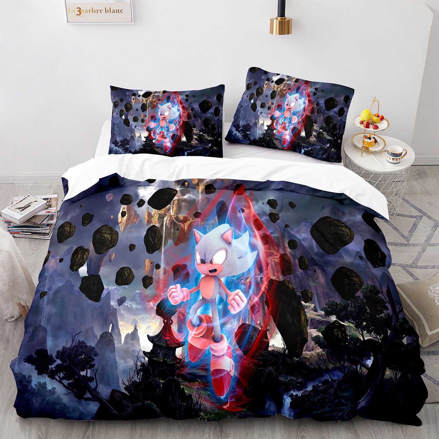 Cutom Bettbezug-Set Muster Chic Bettbezug King Size für Teenager Erwachsene Bettwäsche-Set mit Kissenbezügen SNK3003