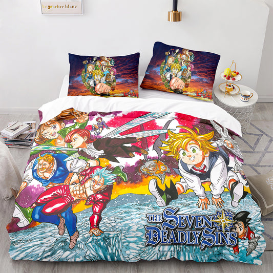 Parure de lit avec housse de couette et taies d'oreiller pour adolescents et adultes, taille King size, QZZ3003