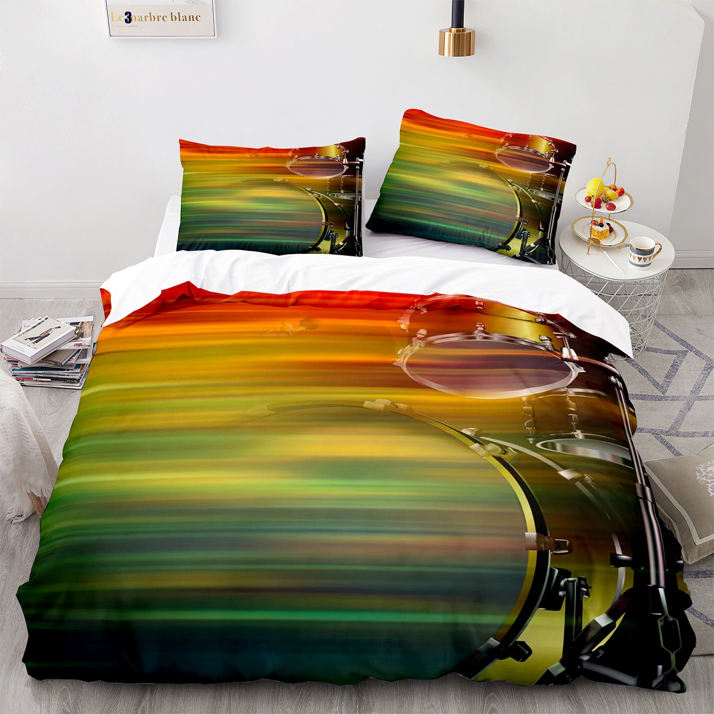 Parure de lit avec housse de couette et taies d'oreiller pour adolescents et adultes, taille King size, JZG3003