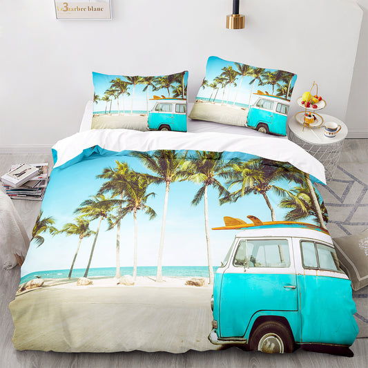 Parure de lit avec housse de couette et taies d'oreiller pour adolescents et adultes, taille King size, HJ3004