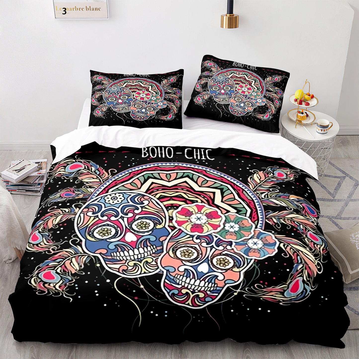 Parure de lit avec housse de couette et taies d'oreiller pour adolescents et adultes, taille King size, KL3004