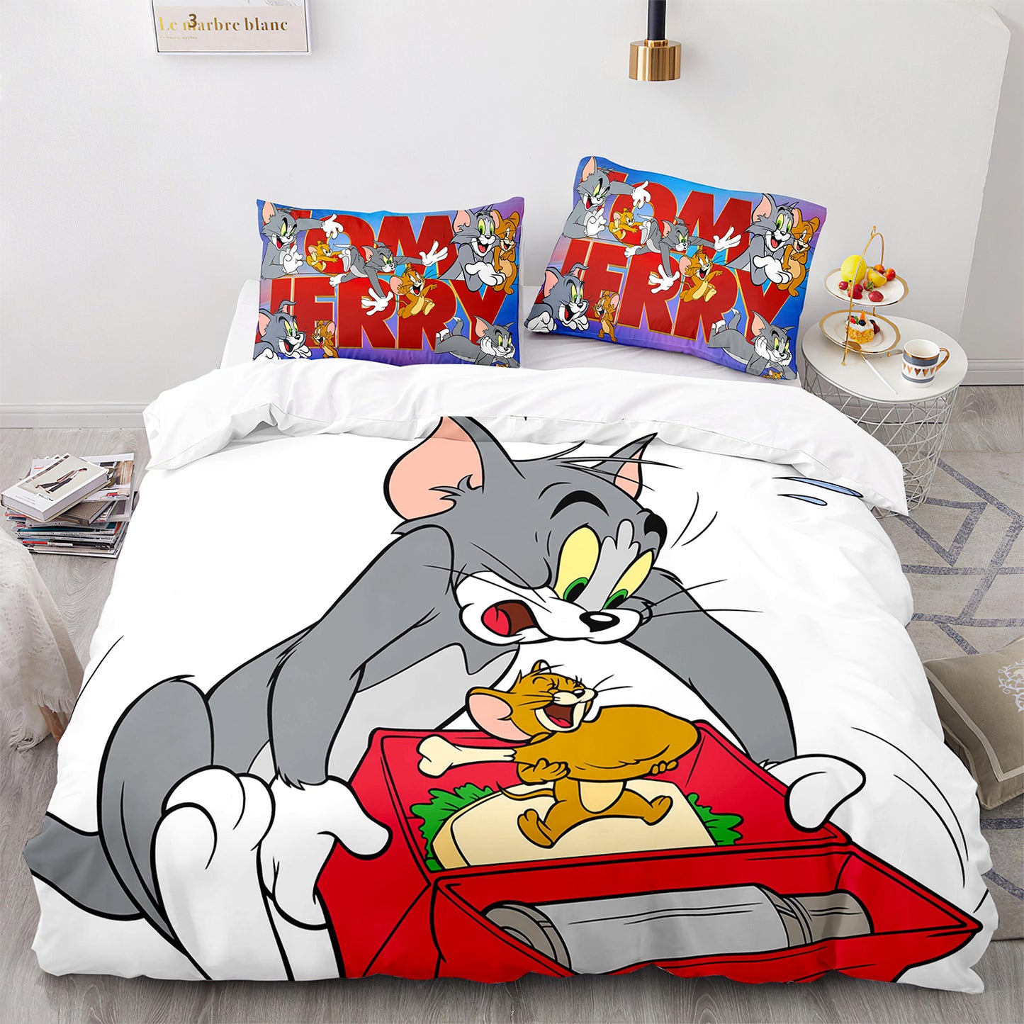 Parure de lit avec housse de couette et taies d'oreiller pour adolescents et adultes, taille King size, MHLS3004