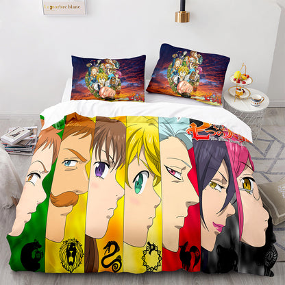 Parure de lit avec housse de couette et taies d'oreiller pour adolescents et adultes, taille King size, QZZ3004