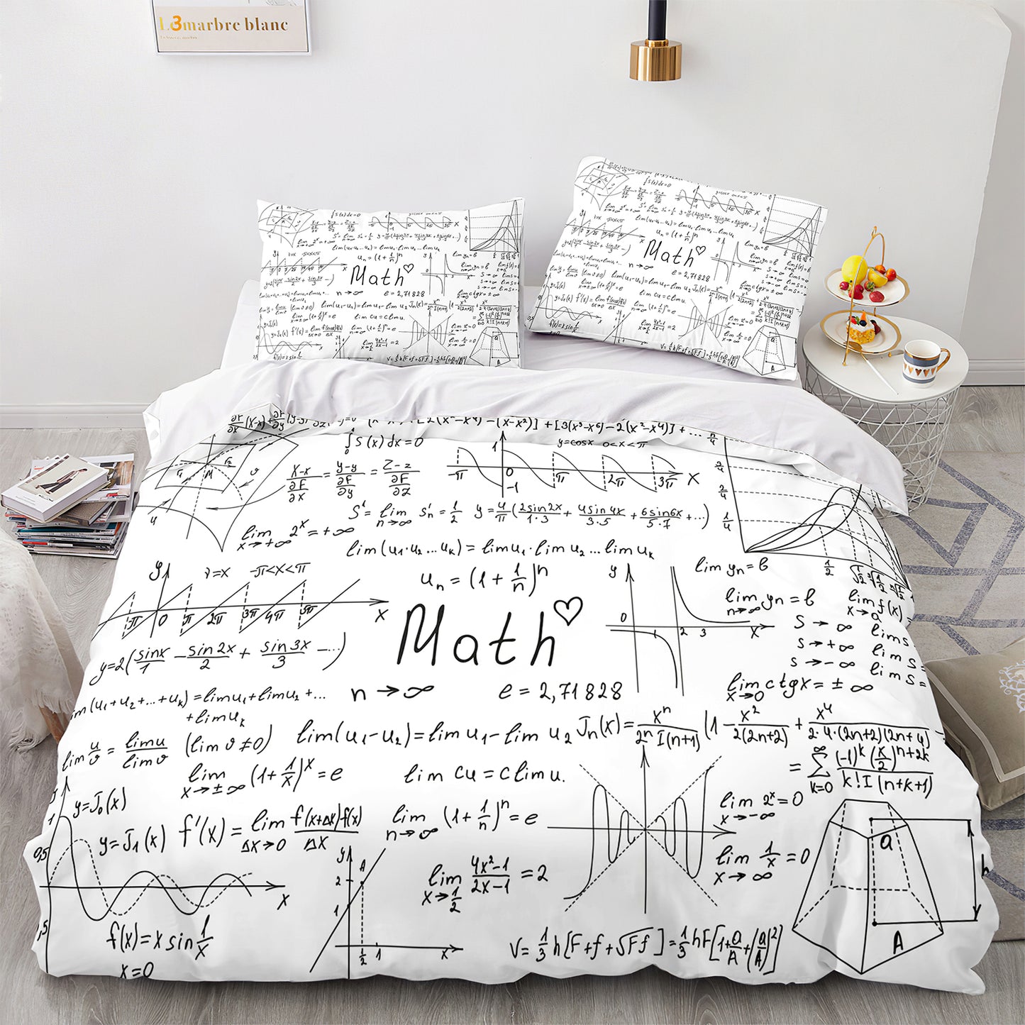 Parure de lit avec housse de couette et taies d'oreiller pour adolescents et adultes, taille King size, GS3004