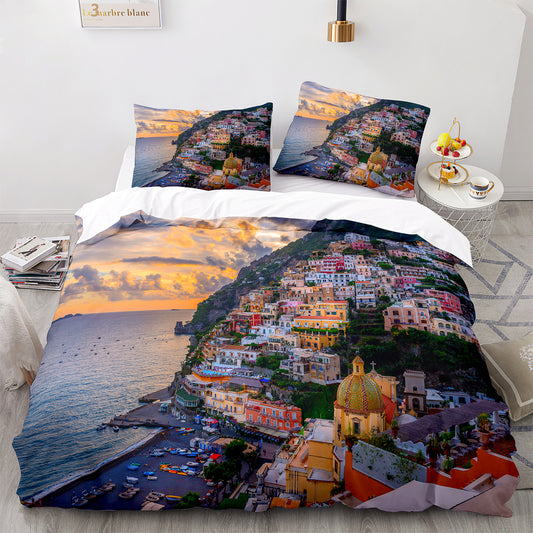 Parure de lit avec housse de couette et taies d'oreiller pour adolescents et adultes, taille King size, HJ3005