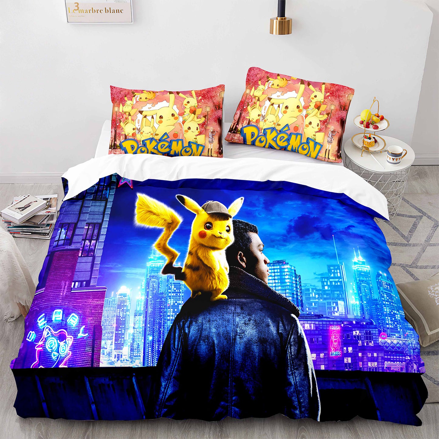 Parure de lit avec housse de couette et taies d'oreiller pour adolescents et adultes, taille King size, PKQ3005