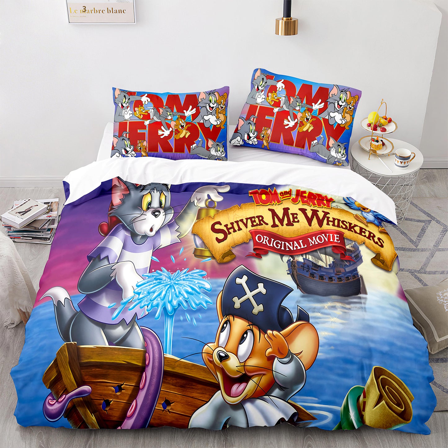 Parure de lit avec housse de couette et taies d'oreiller pour adolescents et adultes, taille King size, MHLS3005