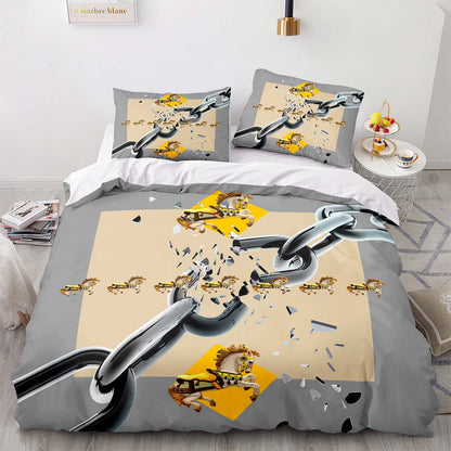Parure de lit avec housse de couette et taies d'oreiller pour adolescents et adultes, taille King size, M3005