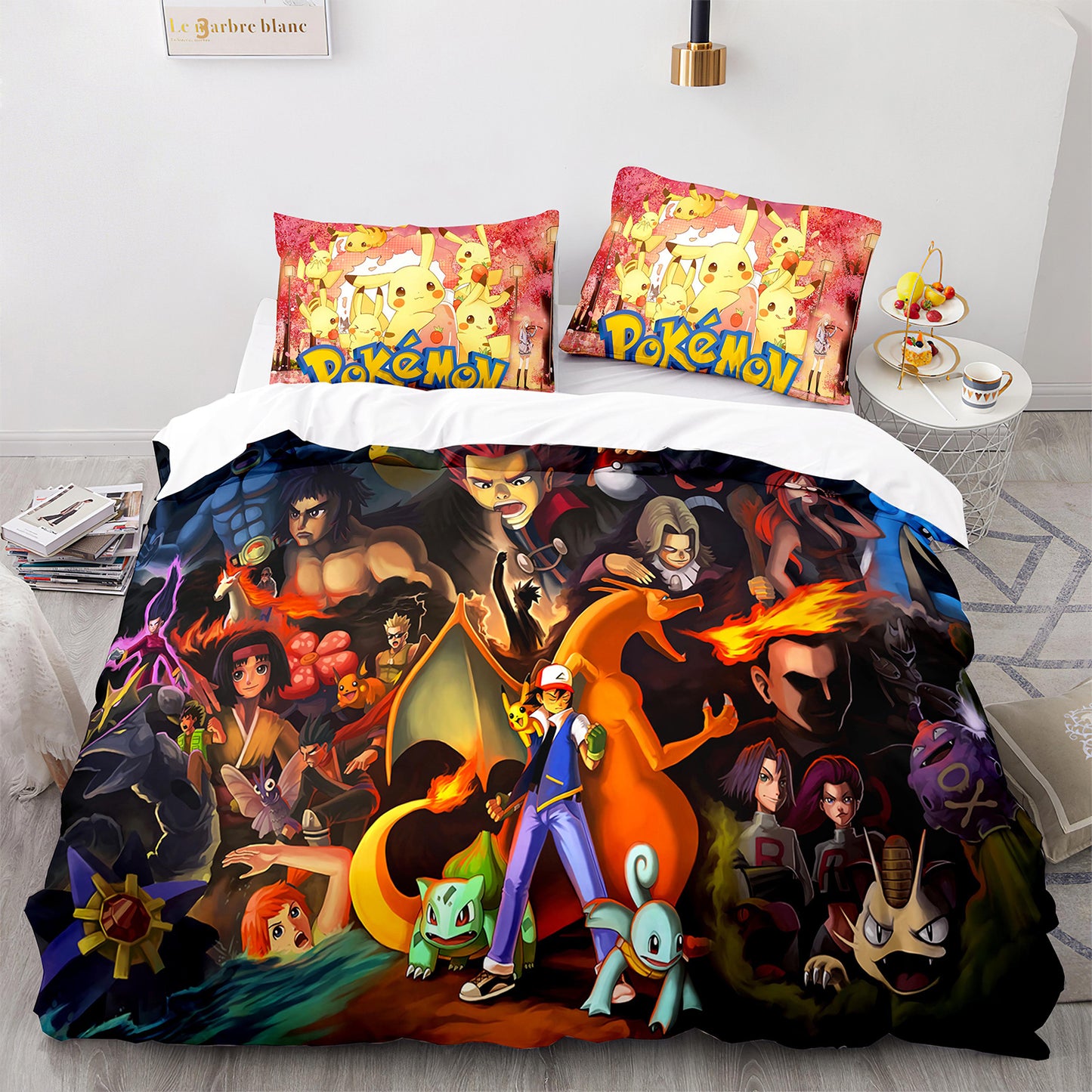 Parure de lit avec housse de couette et taies d'oreiller pour adolescents et adultes, taille King size, PKQ3006