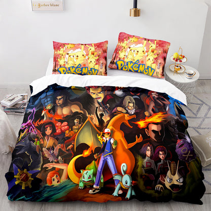 Parure de lit avec housse de couette et taies d'oreiller pour adolescents et adultes, taille King size, PKQ3006