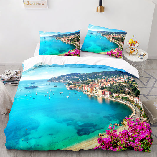 Parure de lit avec housse de couette et taies d'oreiller pour adolescents et adultes, taille King size, HJ3006