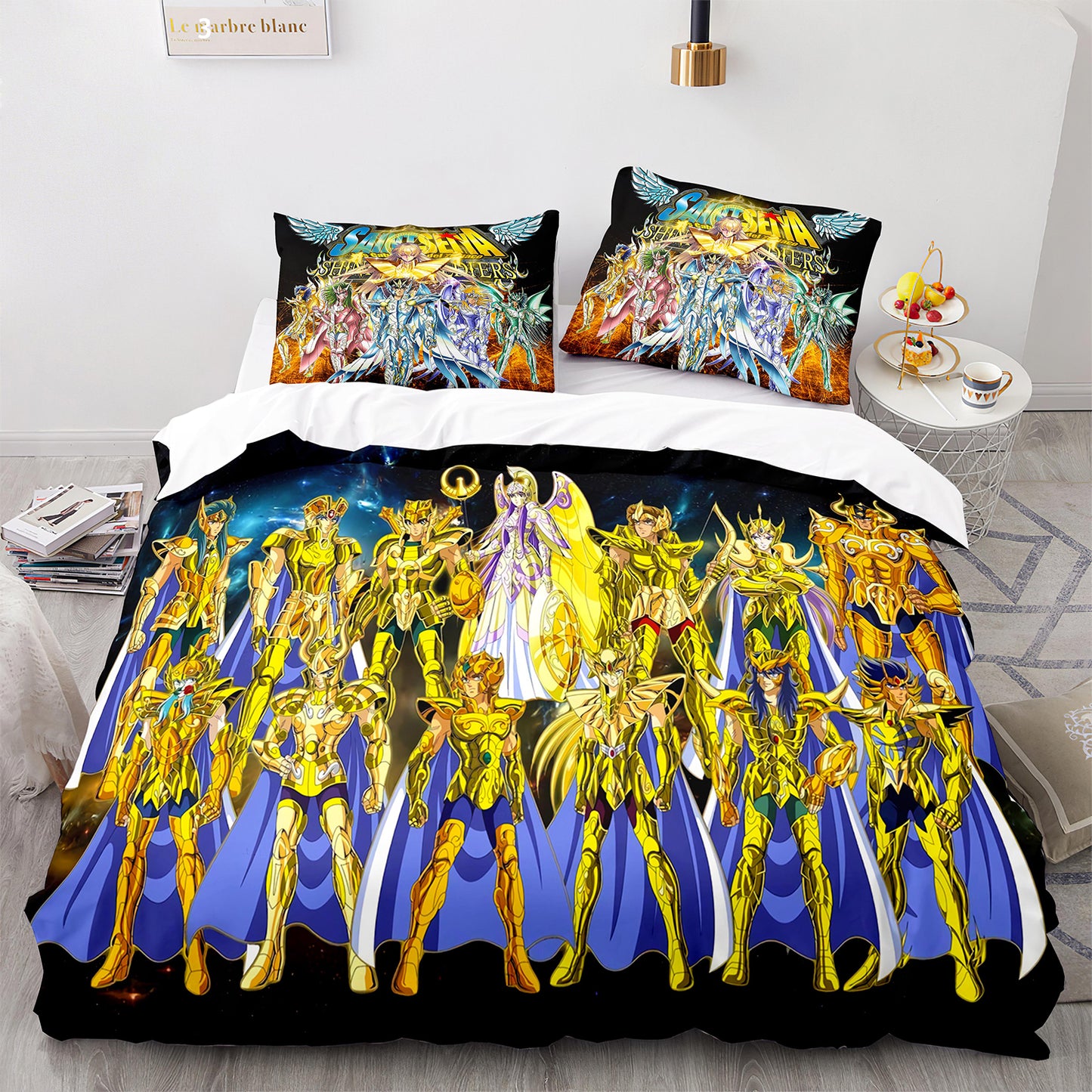 Parure de lit avec housse de couette et taies d'oreiller pour adolescents et adultes, taille King size, SDS3006