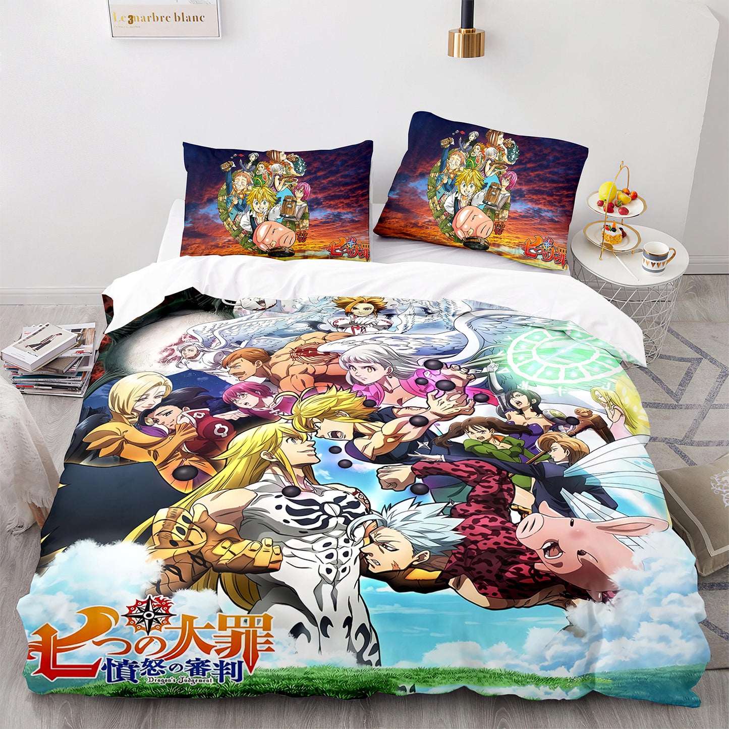 Parure de lit avec housse de couette et taies d'oreiller pour adolescents et adultes, taille King size, QZZ3007