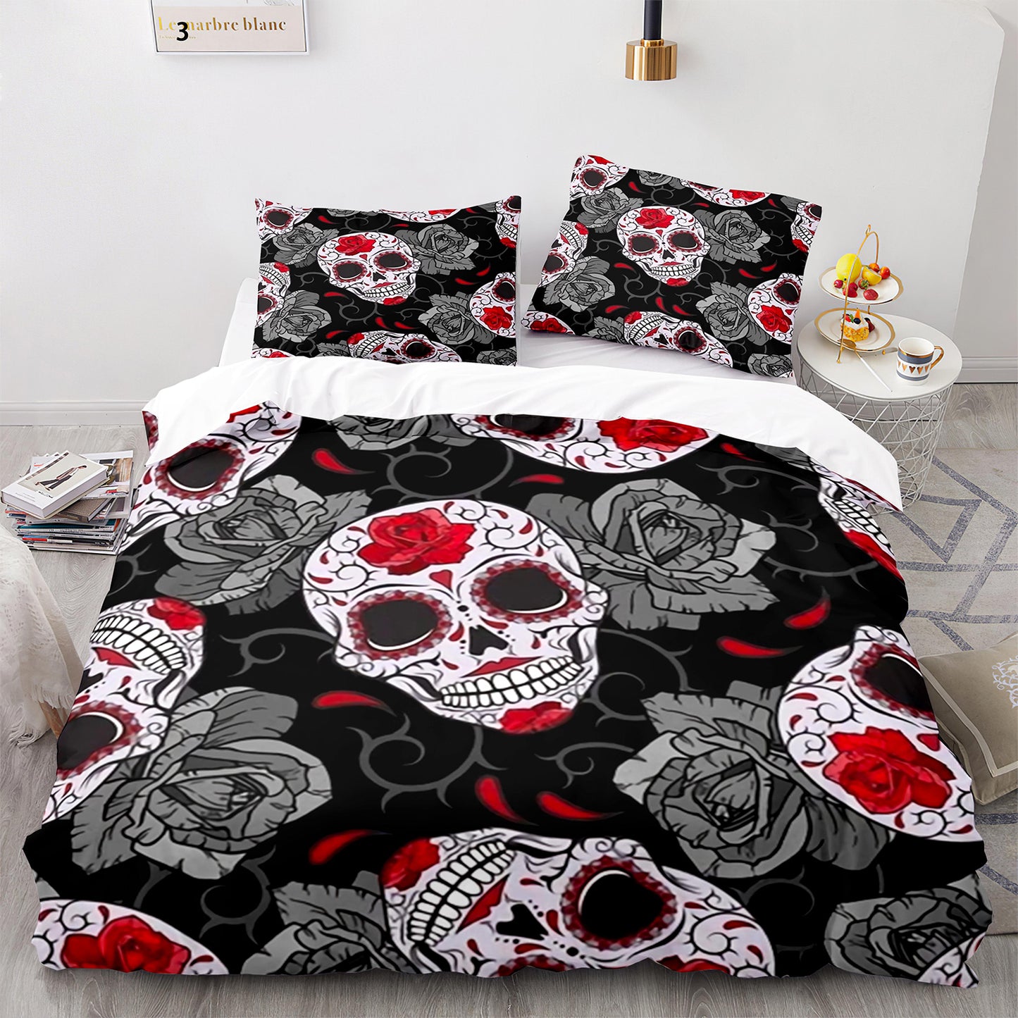 Parure de lit avec housse de couette et taies d'oreiller pour adolescents et adultes, taille King size, KL3007
