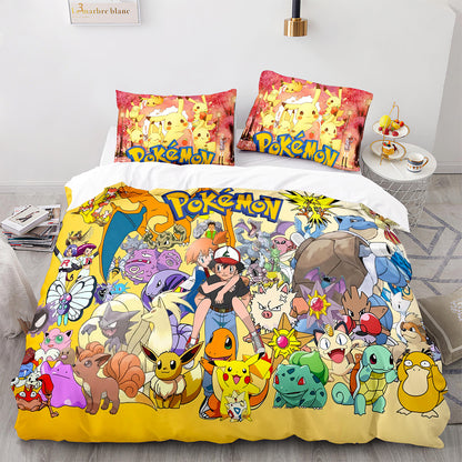 Parure de lit avec housse de couette et taies d'oreiller pour adolescents et adultes, taille King size, PKQ3007