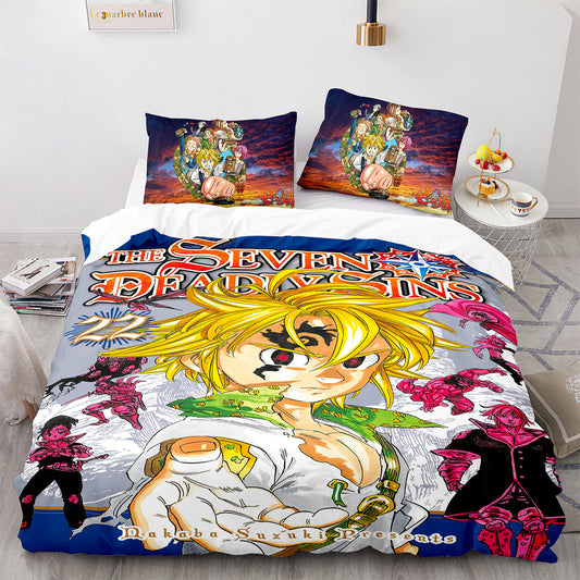Parure de lit avec housse de couette et taies d'oreiller pour adolescents et adultes, taille King size, QZZ3008