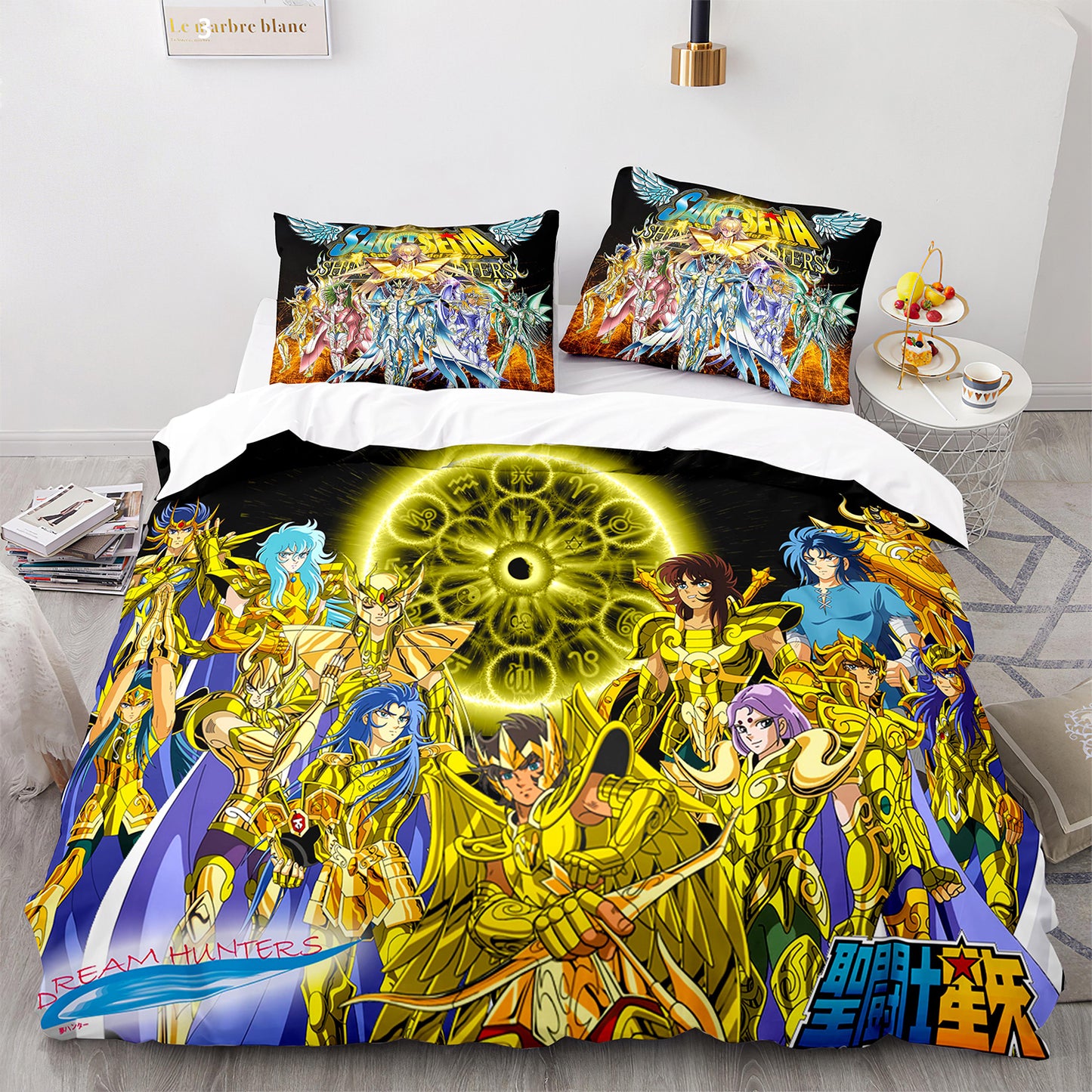 Parure de lit avec housse de couette et taies d'oreiller pour adolescents et adultes, taille King size, SDS3008
