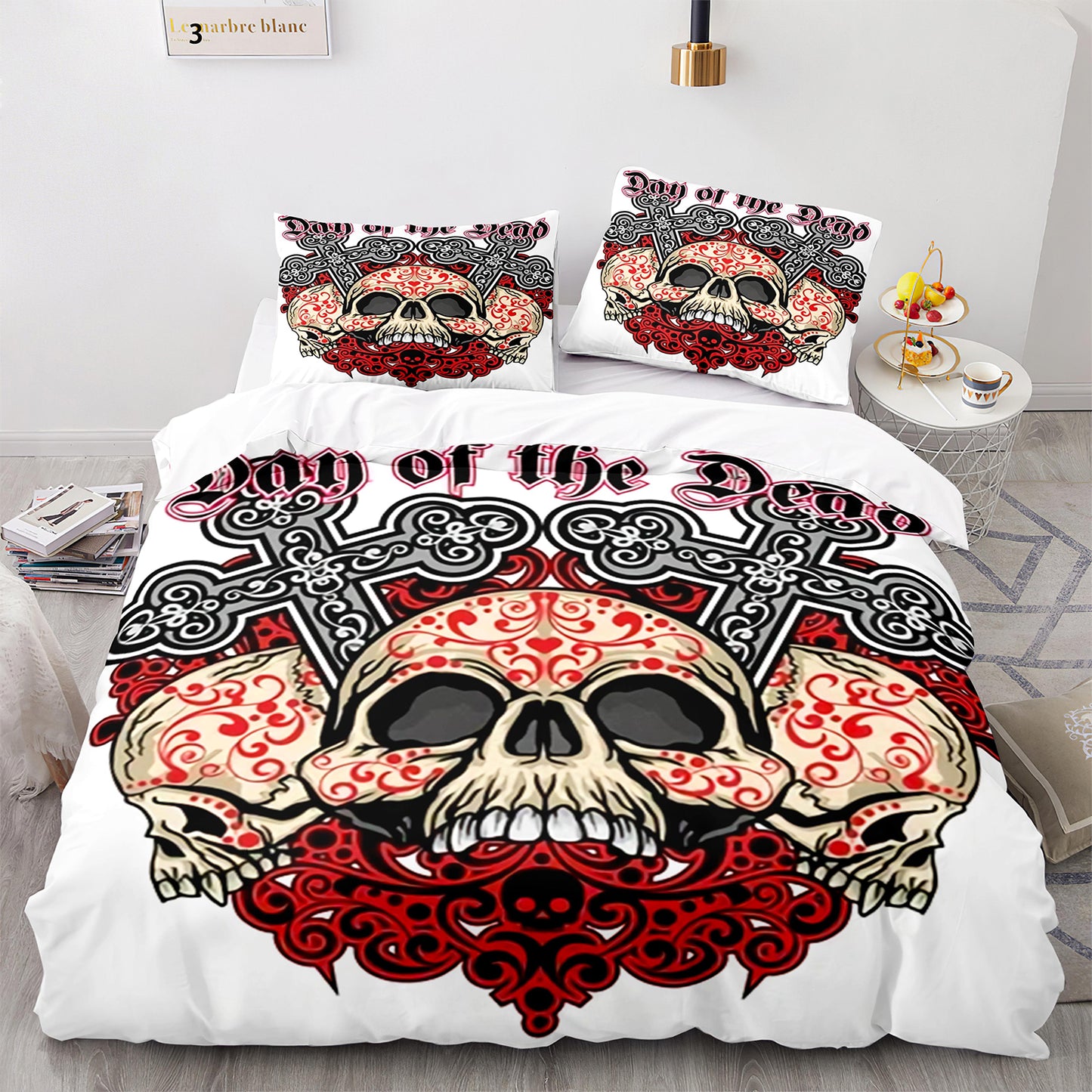 Parure de lit avec housse de couette et taies d'oreiller pour adolescents et adultes, taille King size, KL3009