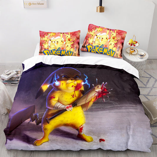 Parure de lit avec housse de couette et taies d'oreiller pour adolescents et adultes, taille King size, PKQ3009