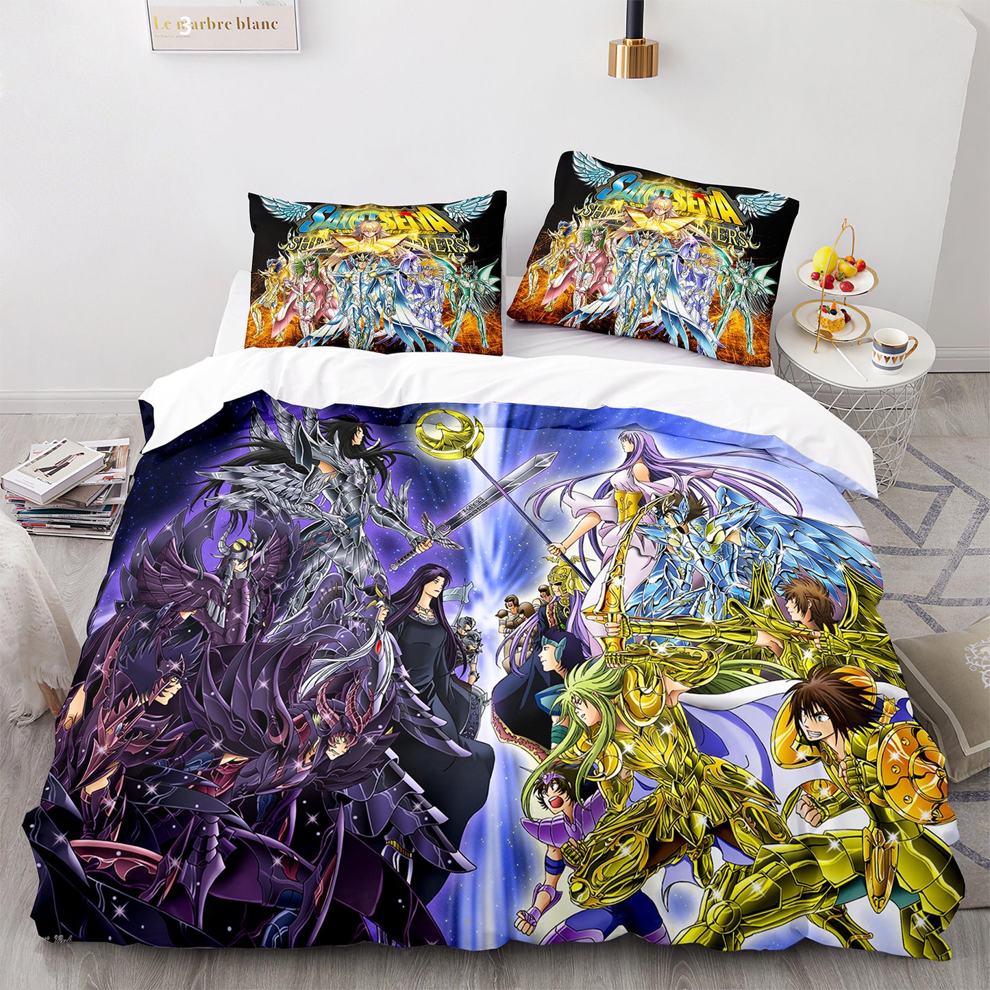 Parure de lit avec housse de couette et taies d'oreiller pour adolescents et adultes, taille King size, SDS3009
