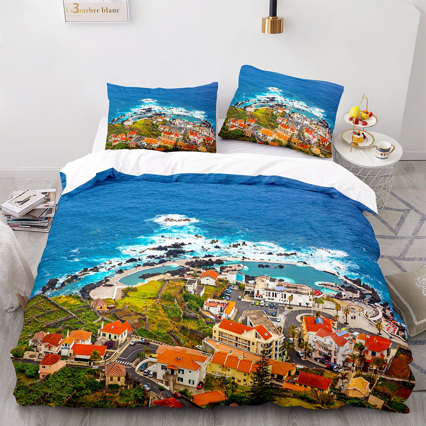 Parure de lit avec housse de couette et taies d'oreiller pour adolescents et adultes, taille King size, HJ3010