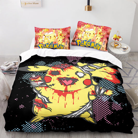 Parure de lit avec housse de couette et taies d'oreiller pour adolescents et adultes, taille King size, PKQ3011