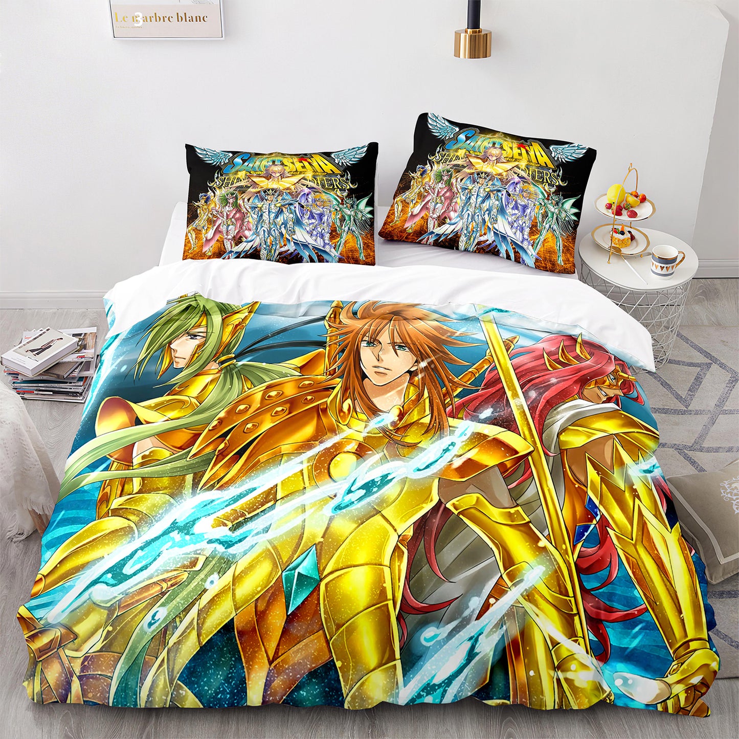 Parure de lit avec housse de couette et taies d'oreiller pour adolescents et adultes, taille King size, SDS3011
