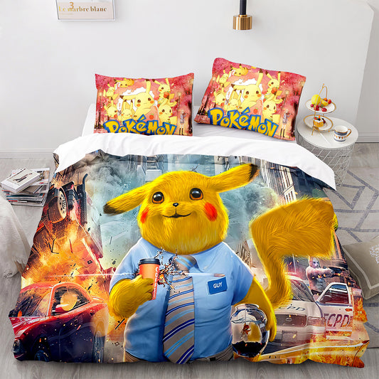 Parure de lit avec housse de couette et taies d'oreiller pour adolescents et adultes, taille King size, PKQ3012
