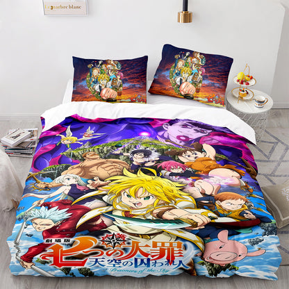 Parure de lit avec housse de couette et taies d'oreiller pour adolescents et adultes, taille King size, QZZ3012
