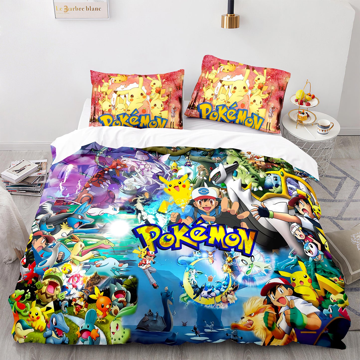 Parure de lit avec housse de couette et taies d'oreiller pour adolescents et adultes, taille King size, PKQ3013