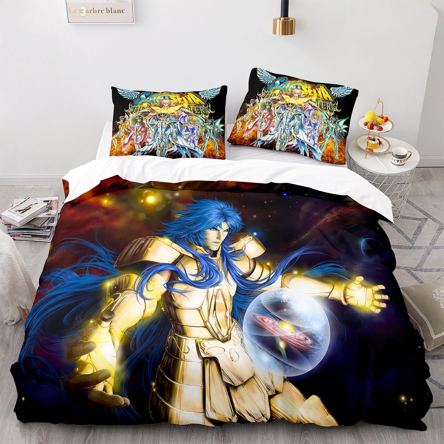 Parure de lit avec housse de couette et taies d'oreiller pour adolescents et adultes, taille King size, SDS3013