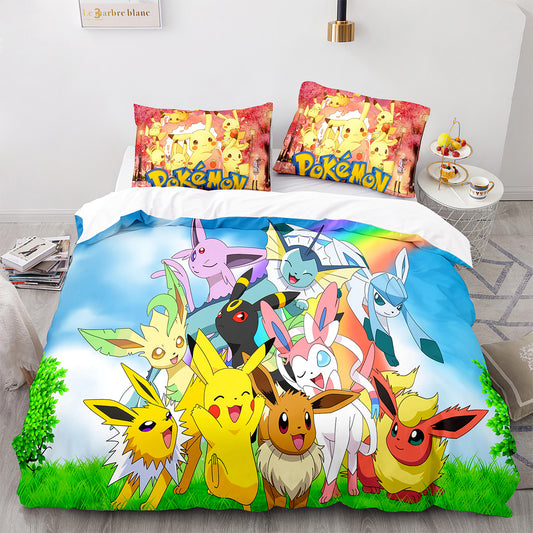 Parure de lit avec housse de couette et taies d'oreiller pour adolescents et adultes, taille King size, PKQ3014