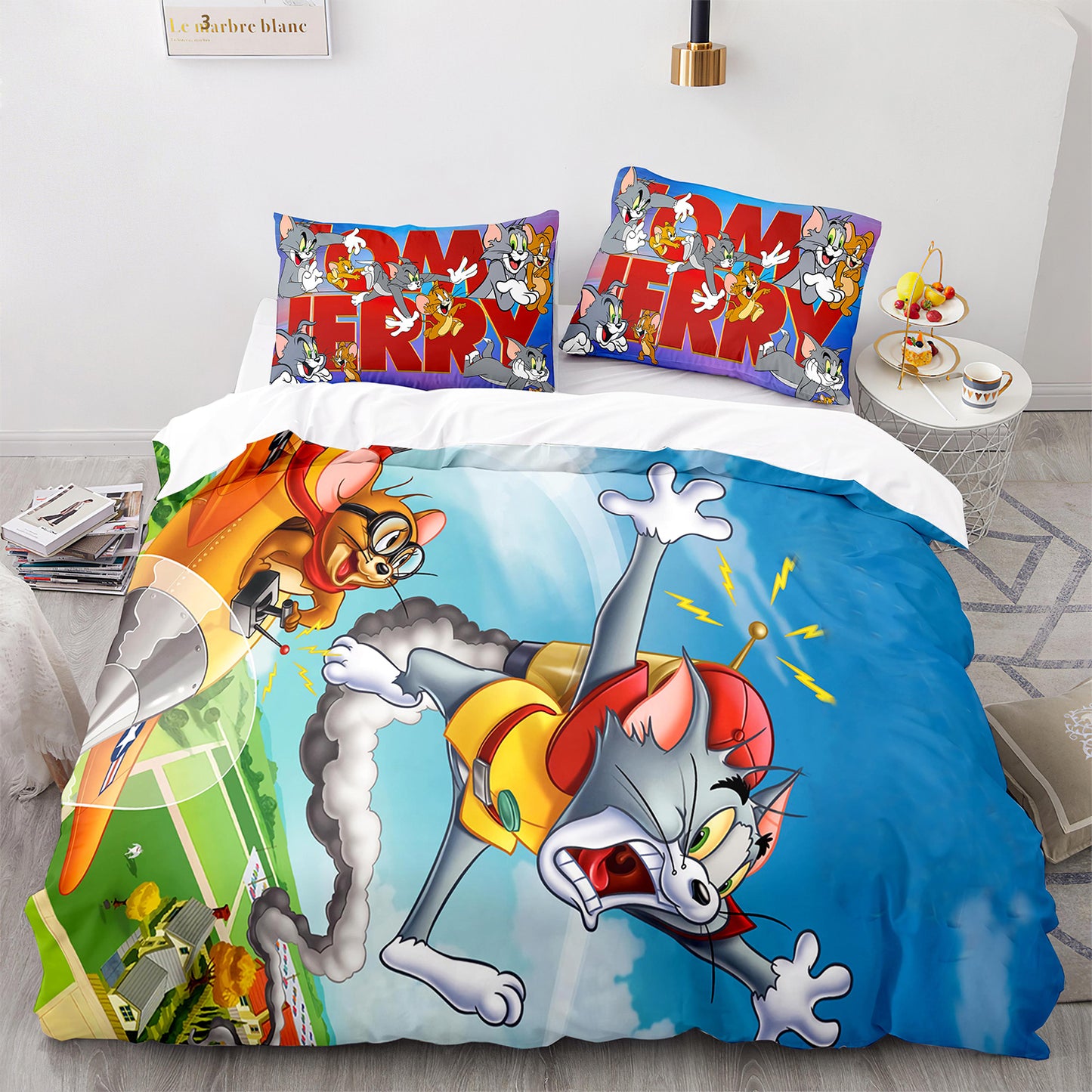 Parure de lit avec housse de couette et taies d'oreiller pour adolescents et adultes, taille King size, MHLS3014