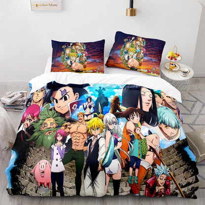 Cutom Bettbezug-Set Muster Chic Bettbezug King Size für Teenager Erwachsene Bettwäsche-Set mit Kissenbezügen QZZ3014