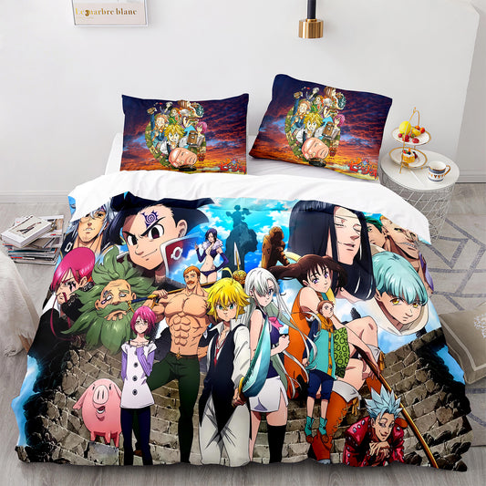 Parure de lit avec housse de couette et taies d'oreiller pour adolescents et adultes, taille King size, QZZ3014