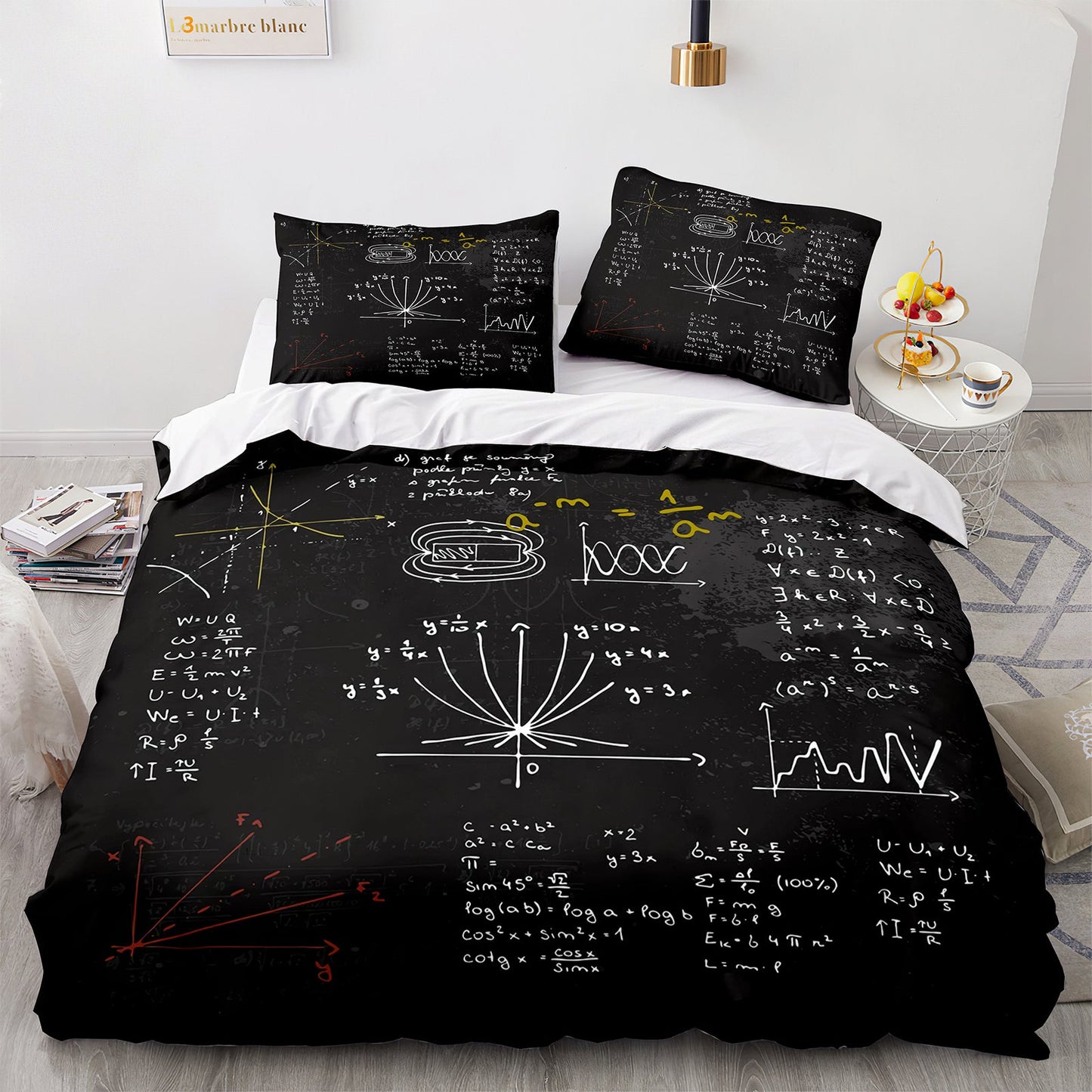 Parure de lit avec housse de couette et taies d'oreiller pour adolescents et adultes, taille King size, GS3015