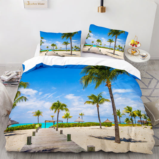 Parure de lit avec housse de couette et taies d'oreiller pour adolescents et adultes, taille King size, HJ3014
