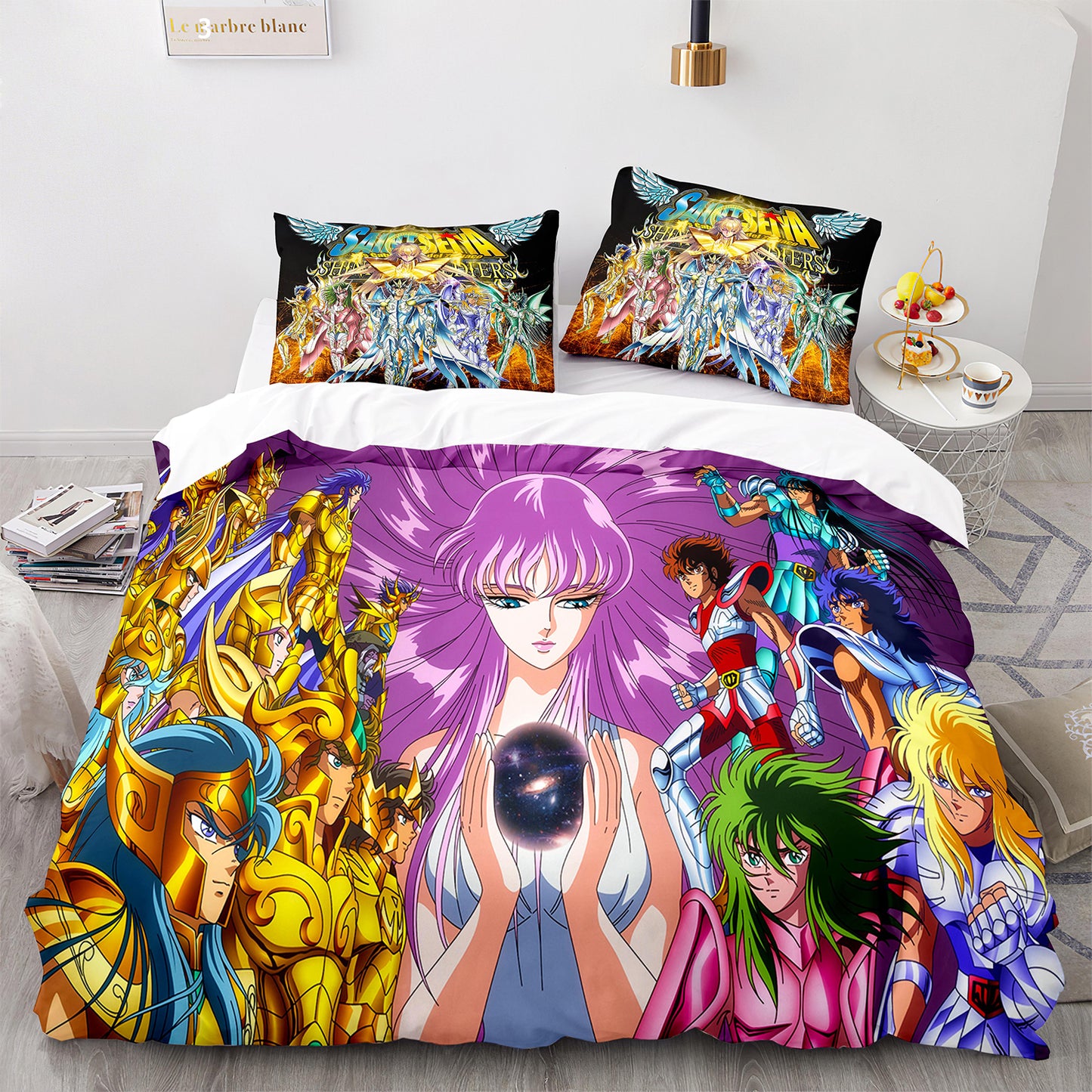 Parure de lit avec housse de couette et taies d'oreiller pour adolescents et adultes, taille King size, SDS3015