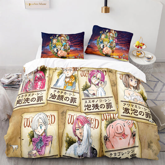 Parure de lit avec housse de couette et taies d'oreiller pour adolescents et adultes, taille King size, QZZ3015